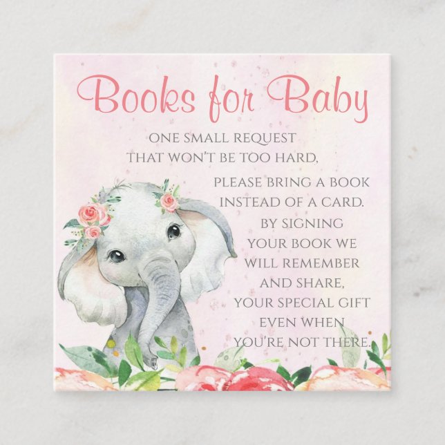 Tarjetas de Solicitud de Libros de Elefante Niña (Anverso)