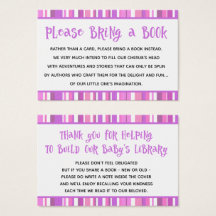 Tarjetas de solicitud de libros para baby shower d
