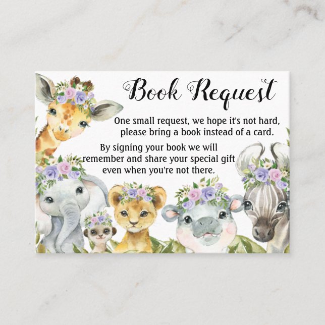 Tarjetas de solicitud de libros para Baby Shower d (Anverso)