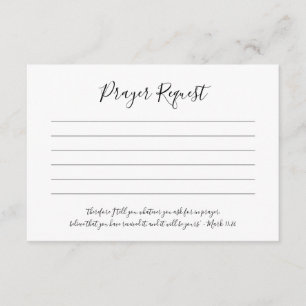 Tarjetas de solicitud de oraciones simples y elega