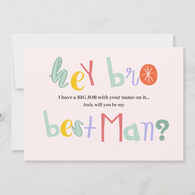Tarjetas de solicitud de Padrino de Boda (Usted el (Anverso)
