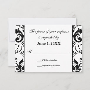 Tarjetas de solicitud de respuesta de Boda Damask