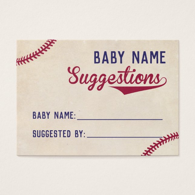 Tarjetas de sugerencia de nombre Baby Shower para  (Frente)