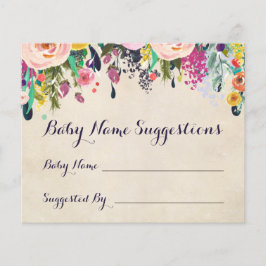 Tarjetas de sugerencia de nombres Baby Shower de f