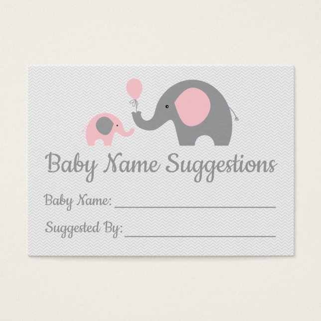 Tarjetas de sugerencia de nombres Baby Shower para (Frente)
