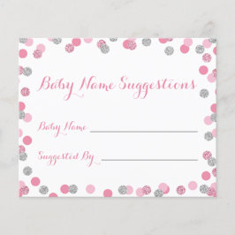 Tarjetas de sugerencia de nombres Baby Shower rosa