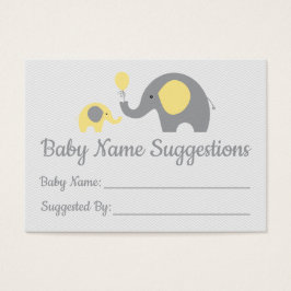 Tarjetas de sugerencia de nombres de Baby Shower p