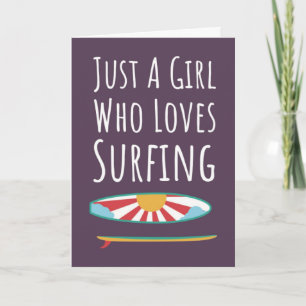 Tarjetas de Surfing Rosadas Lindas para Niñas Bebé