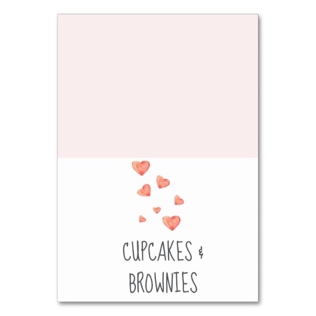 Tarjetas de tabla Baby Shower Corazones de agua (Anverso)