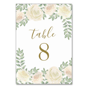 Tarjetas de tabla Boda floral rosa Rubor de marfil