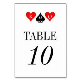 Tarjetas de tabla boda Romantic Las Vegas