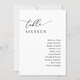 Tarjetas de tabla de asientos de Boda de guiones s