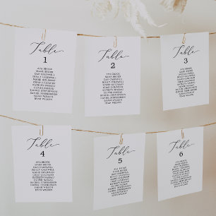 Tarjetas de tabla de asientos Delicadas con número