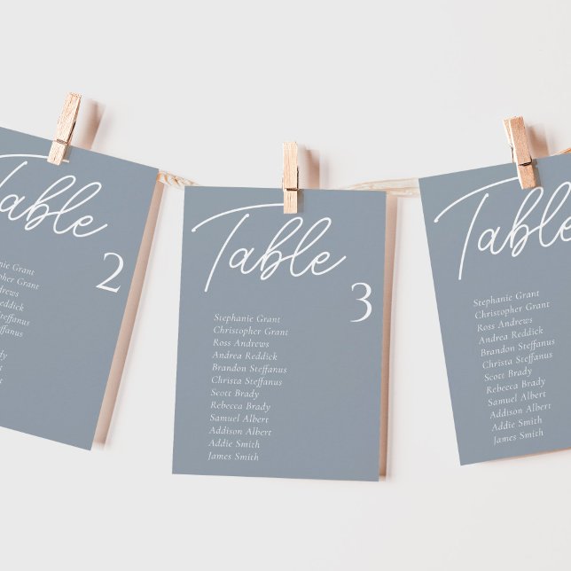 Tarjetas de tabla de Boda azul turbio (Subido por el creador)