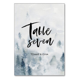 Tarjetas de tabla de Boda de bosque de color acuát