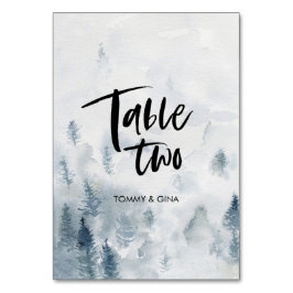 Tarjetas de tabla de Boda de bosque de color de ag