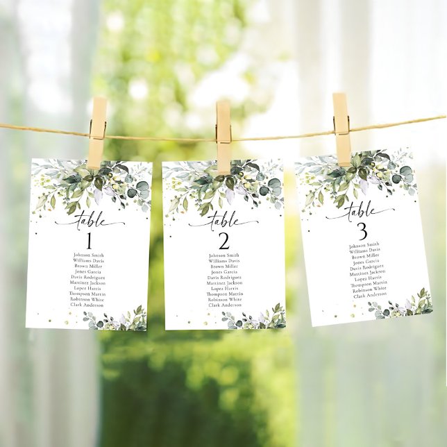 Tarjetas de tabla de Boda de verde (Subido por el creador)