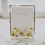 Tarjetas de tabla de Boda floral de acuarela rústi<br><div class="desc">Se trata de una elegante plantilla de tarjeta de girasol con hermosos girasoles acuáticos y tonos de sabio crema. Todos los textos y tipos de letra son editables en este diseño rústico de girasol. Los únicos colores que no son editables son los colores del diseño floral acuarela // Para los...</div>