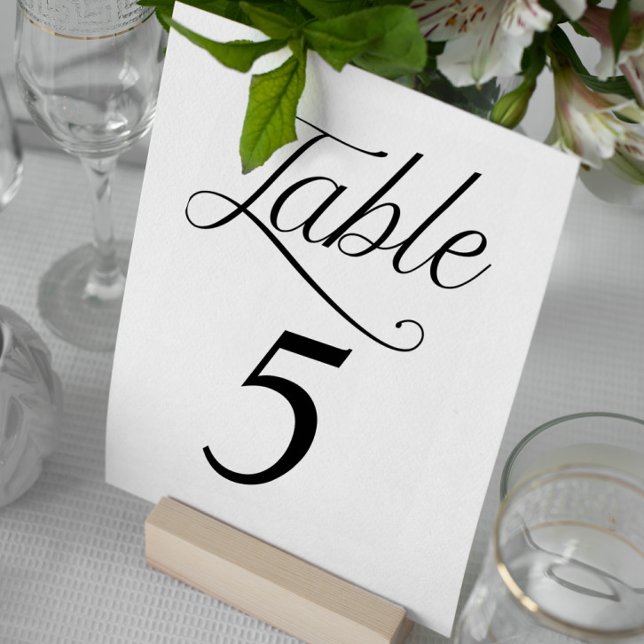 Tarjetas de tabla de Boda mínimo en blanco y negro (Subido por el creador)