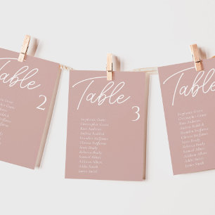 Tarjetas de tabla de Boda rosa Rubor