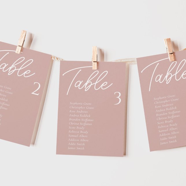 Tarjetas de tabla de Boda rosa Rubor (Subido por el creador)