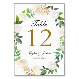 Tarjetas de tabla de Boda Wreath Gold de Rubor