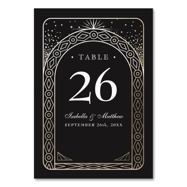 Tarjetas de tabla de Bodas de la Unión Celestial (Anverso)