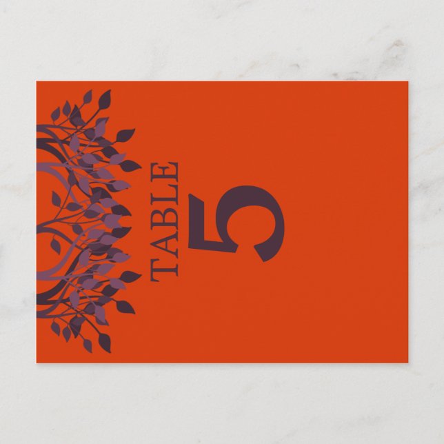 Tarjetas de tabla de hojas de ciruelas y Naranjas  (Anverso)
