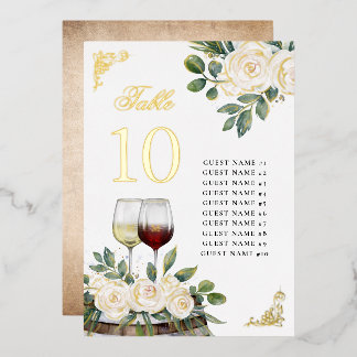 Tarjetas de tabla de la tabla de Bodas de viñedos 