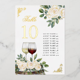 Tarjetas de tabla de la tabla de Bodas de viñedos 