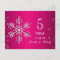 Tarjetas de tabla de números de Boda de copo de ni