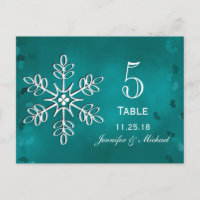 Tarjetas de tabla de números de Boda de copo de ni