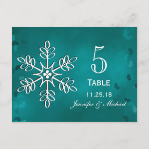 Tarjetas de tabla de números de Boda de copo de ni