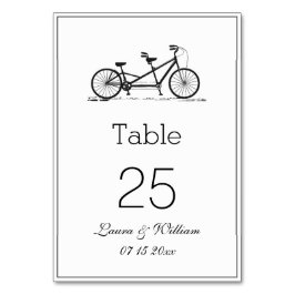 Tarjetas de tabla de números de Boda de la motocic