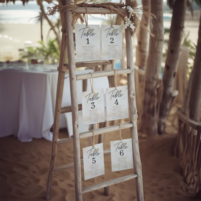 Tarjetas de tabla de tablas de tablas de casamient (Table Number Display Option Example)