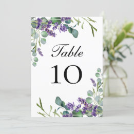 Tarjetas de tabla del Boda Lavender Eucalyptus
