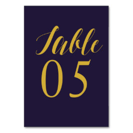 Tarjetas de tabla número de Boda de Moda rusa azul