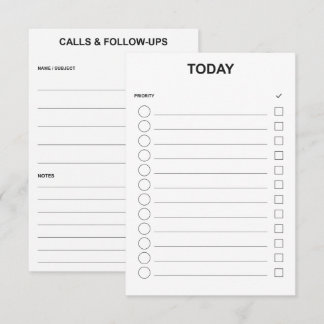 Tarjetas de tareas diarias y notas de productivida