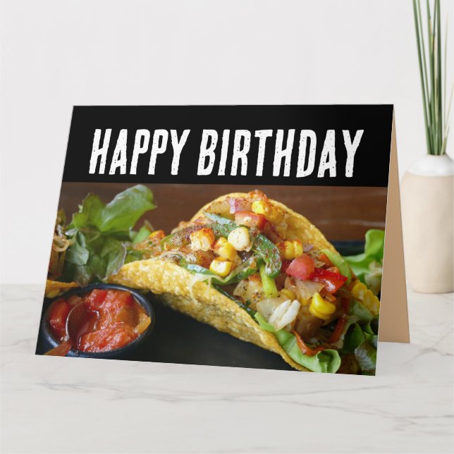 TARJETAS DE TARJETA DE CUMPLEAÑOS DE TACO FUNNY (Anverso)