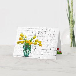 Tarjetas de tarjeta de nombre de tulipanes amarill
