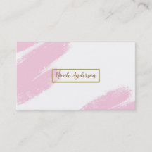 Tarjetas de Tarjeta Rosa Blanca y Oro Moderno Mini