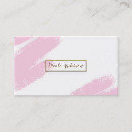 Tarjetas de Tarjeta Rosa Blanca y Oro Moderno Mini