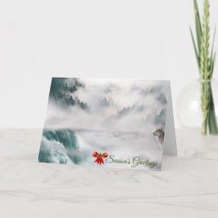 Tarjetas de Temporada de Lobos Saludos Navideños