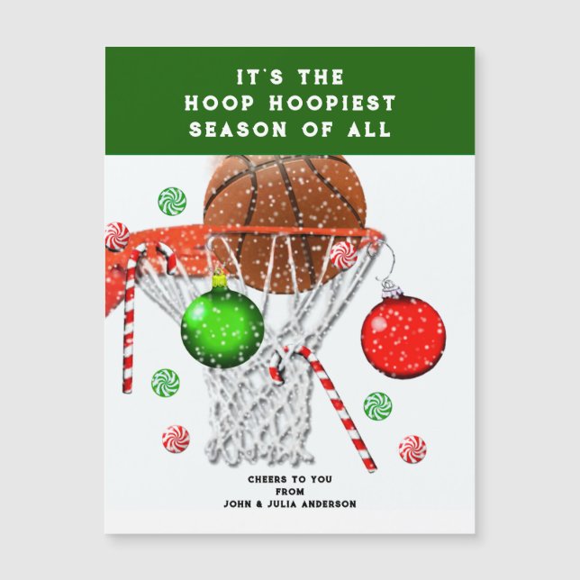 Tarjetas de temporada para Navidades de baloncesto (Anverso)