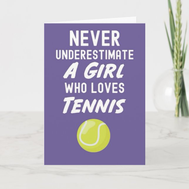 Tarjetas de Tenis Rosas para Niñas Chicas Deportes (Anverso)