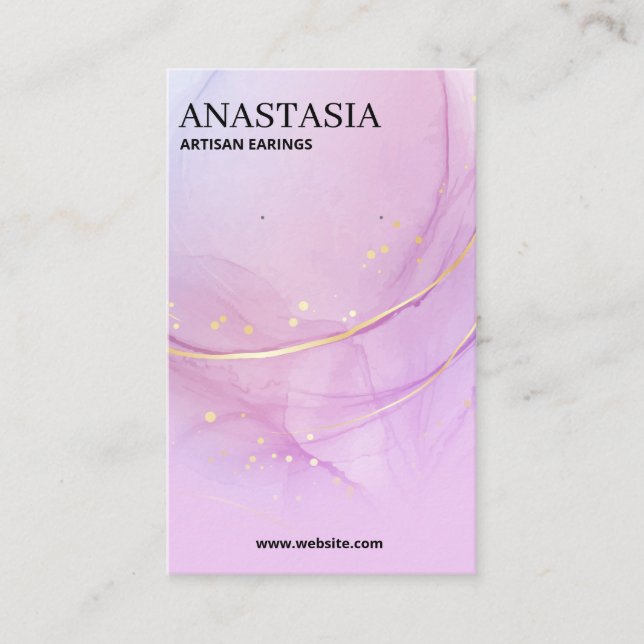 Tarjetas De Tinta De Alcohol Púrpura Y Oro (Anverso)