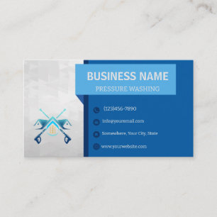 Tarjetas de trabajo de lavado a presión azul