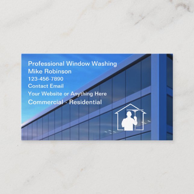 Tarjetas de trabajo de lavado de ventanas profesio (Anverso)