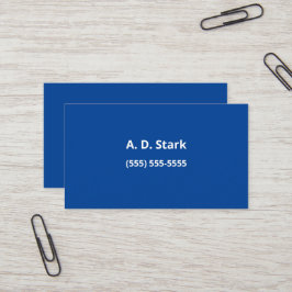 Tarjetas de trabajo Minimalistas azul oscuro sólid