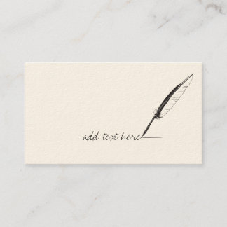 Tarjetas de trabajo para autores de quill de pluma